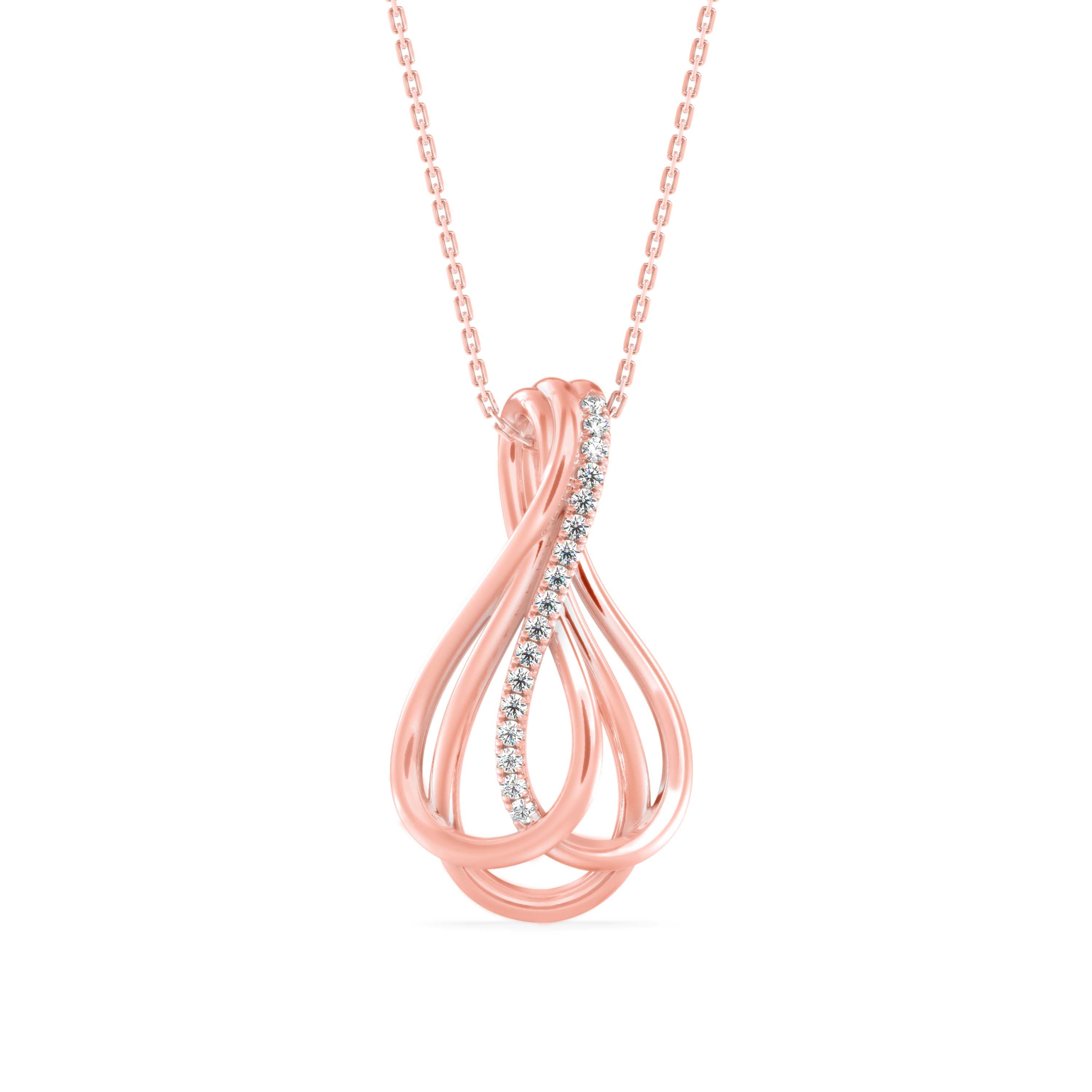 0.11Ct Infinity Teardrop Shape Lab-Grown Diamond Gold Pendant Necklace