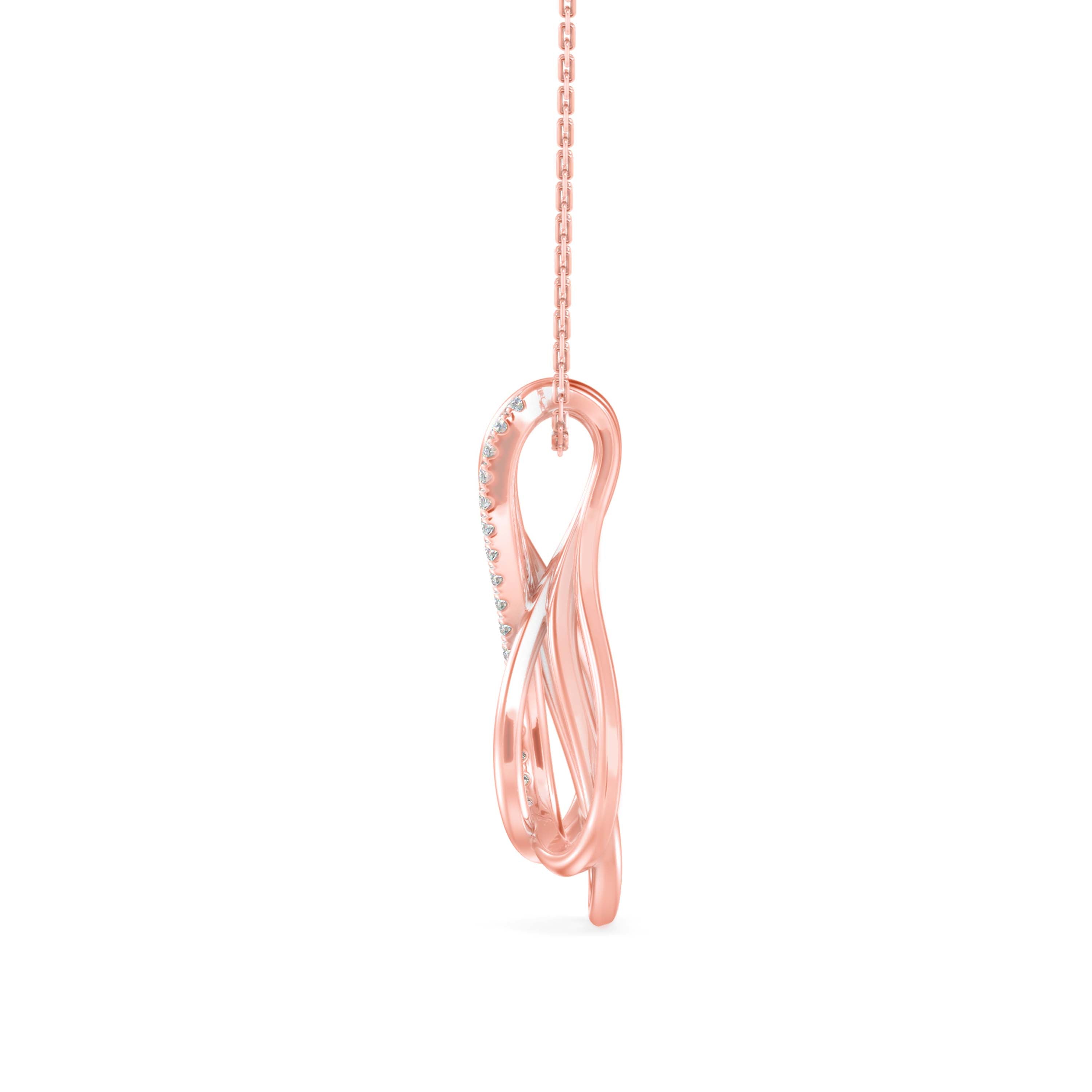 0.11Ct Infinity Teardrop Shape Lab-Grown Diamond Gold Pendant Necklace
