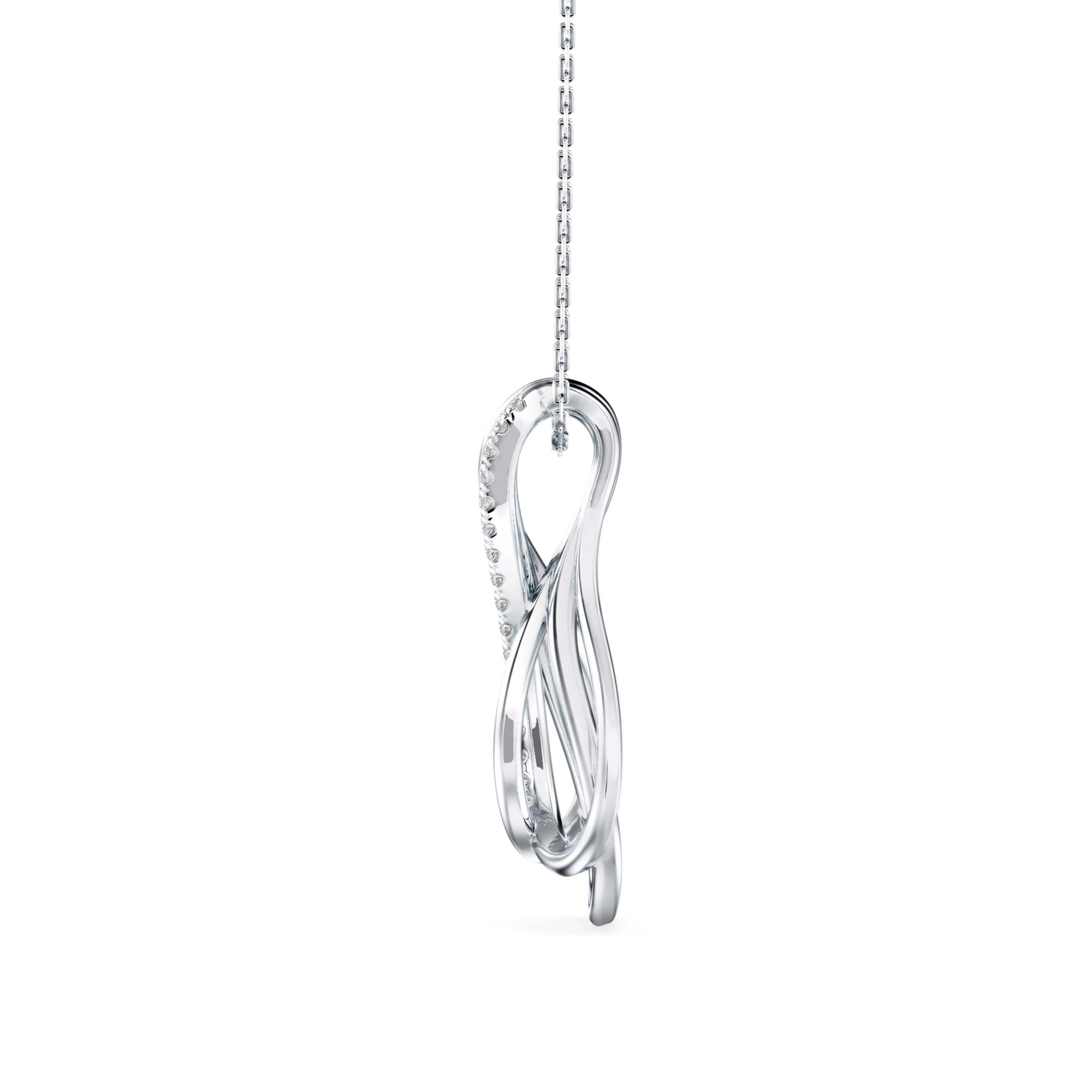 0.11Ct Infinity Teardrop Shape Lab-Grown Diamond Gold Pendant Necklace