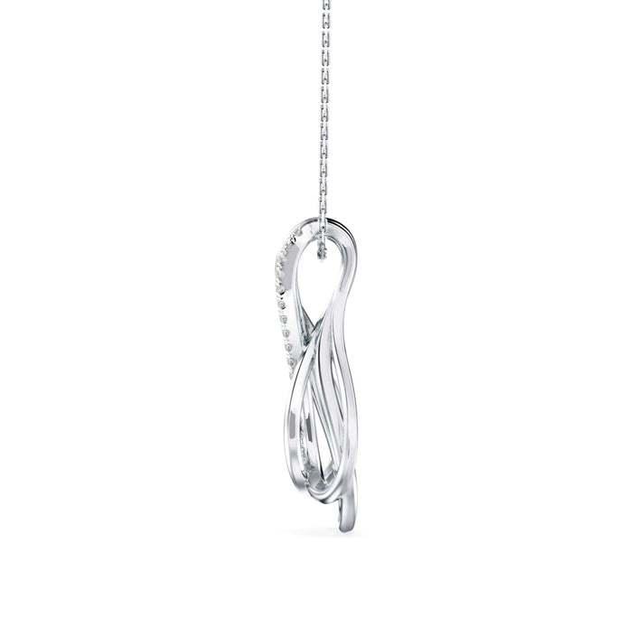 0.11Ct Infinity Teardrop Shape Lab-Grown Diamond Gold Pendant Necklace