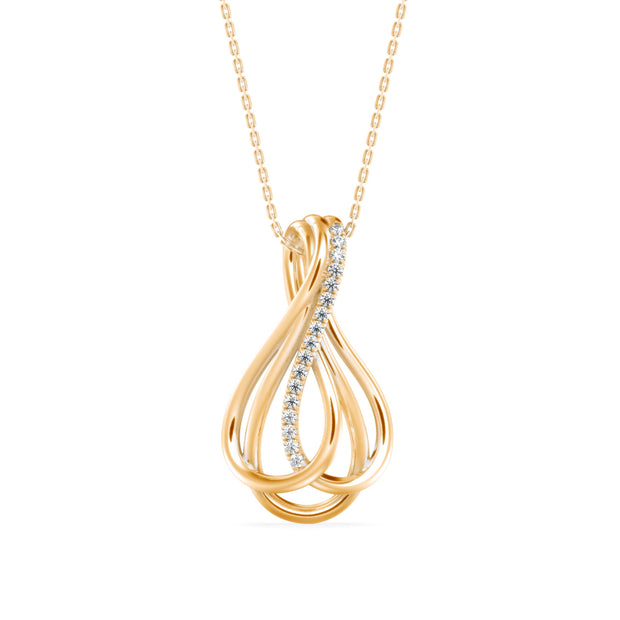 0.11Ct Infinity Teardrop Shape Lab-Grown Diamond Gold Pendant Necklace