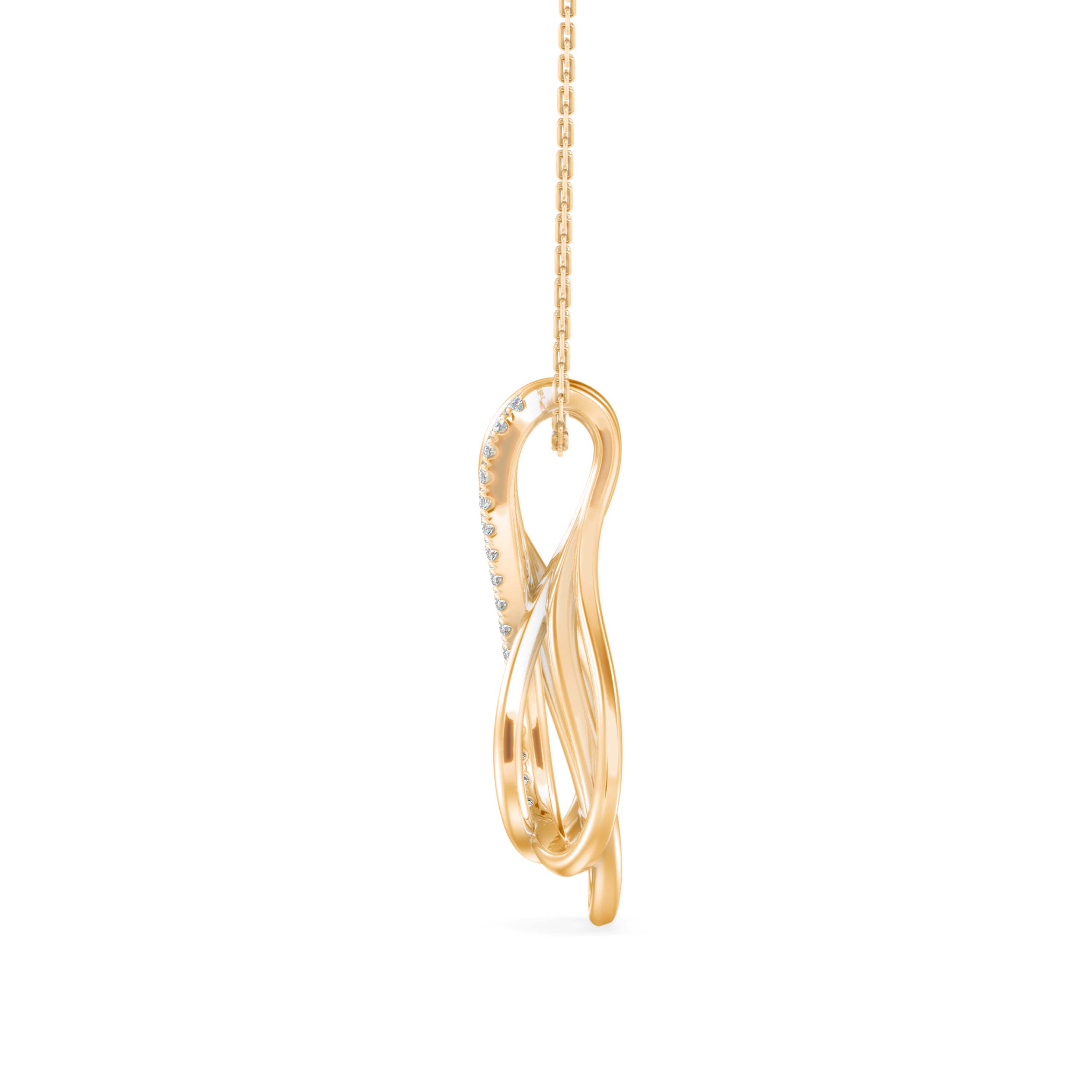 0.11Ct Infinity Teardrop Shape Lab-Grown Diamond Gold Pendant Necklace