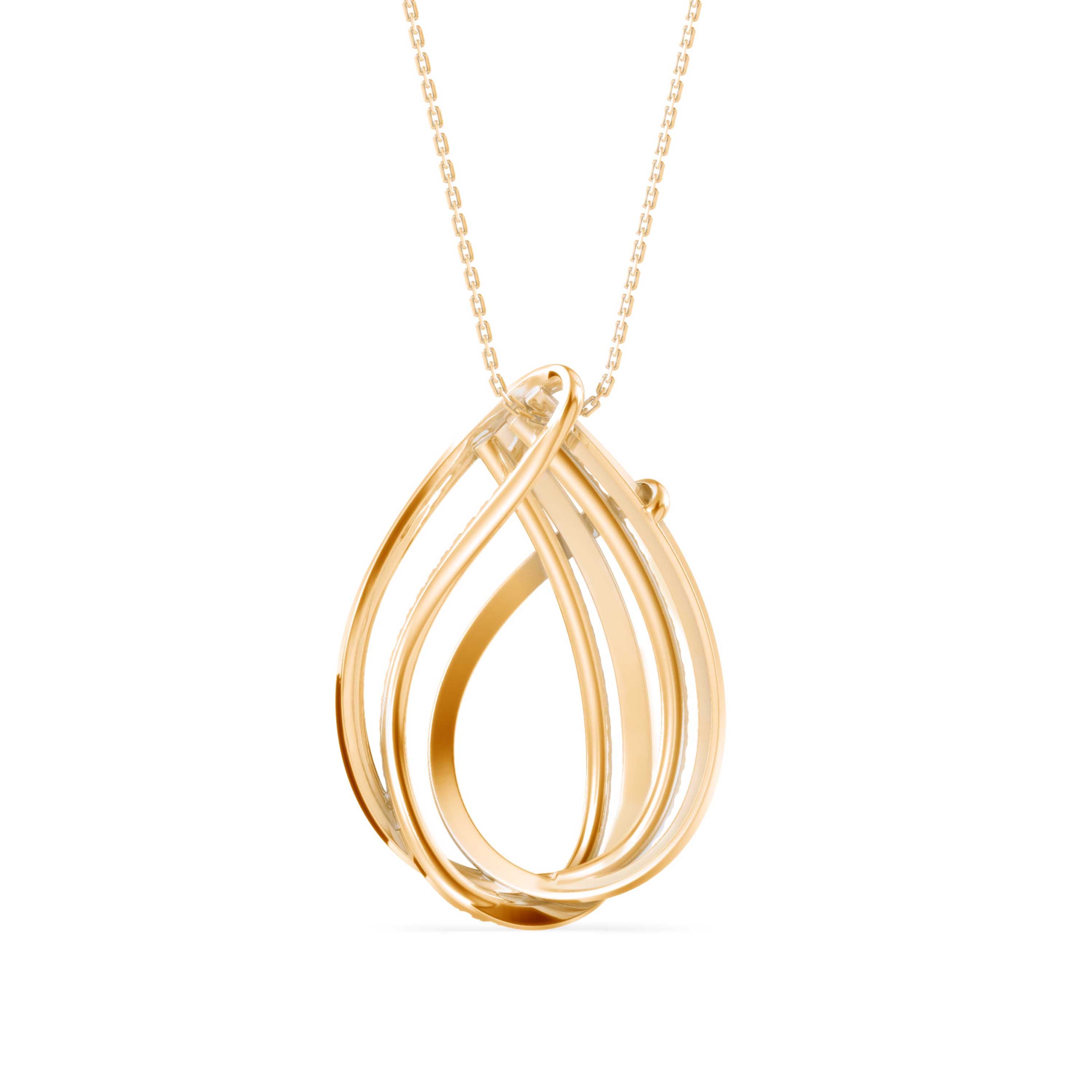 0.40Ct Teardrop Style Lab-Grown Diamond Gold Pendant Necklace