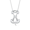 0.13Ct Puppy Love Shape Lab-Grown Diamond Gold Pendant Necklace