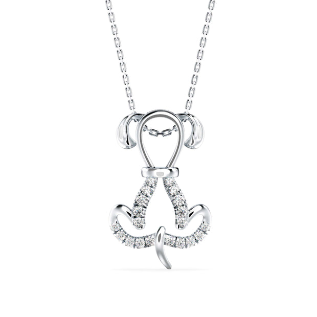 0.13Ct Puppy Love Shape Lab-Grown Diamond Gold Pendant Necklace