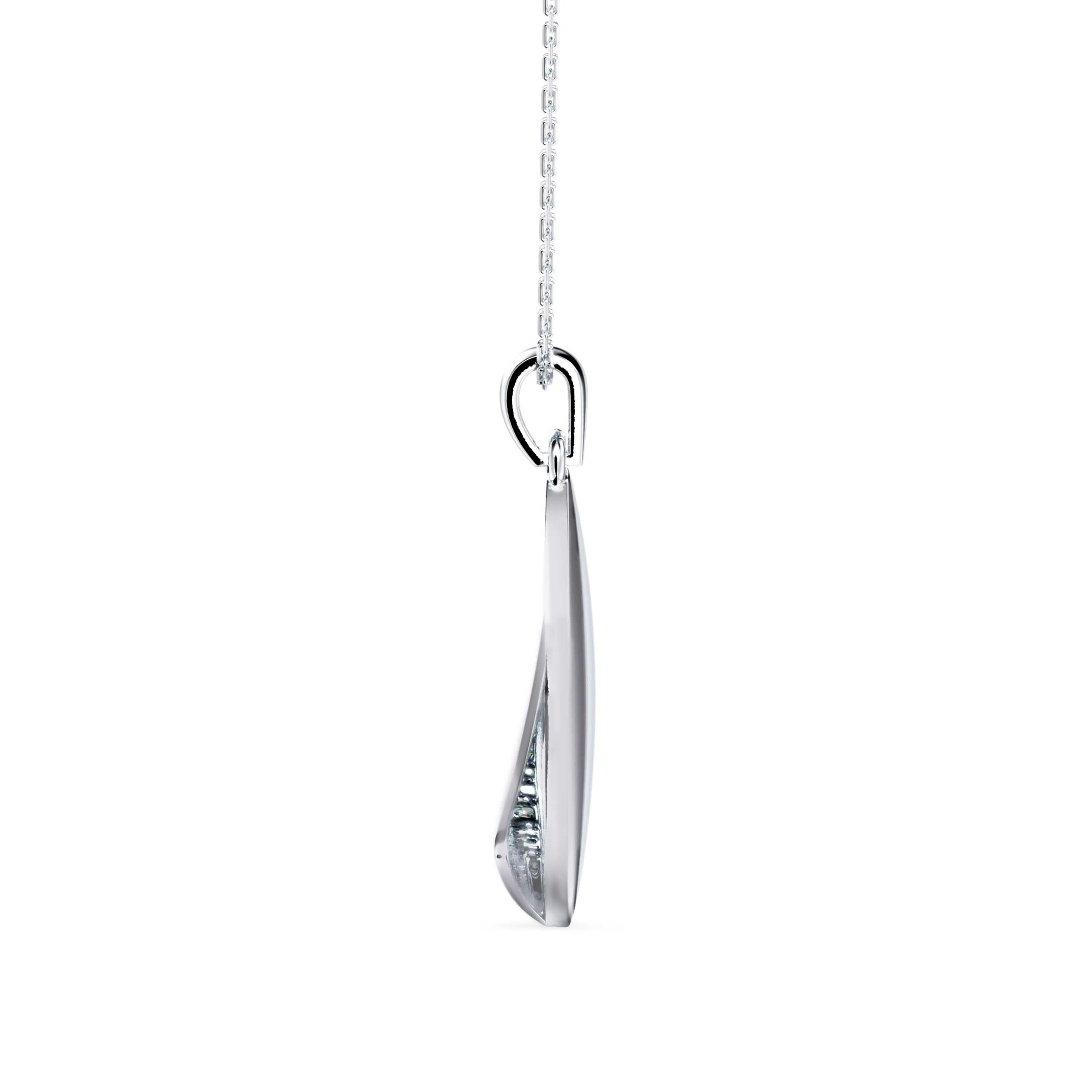 0.36Ct Leaf Style Cluster Lab-Grown Diamond Gold Pendant Necklace