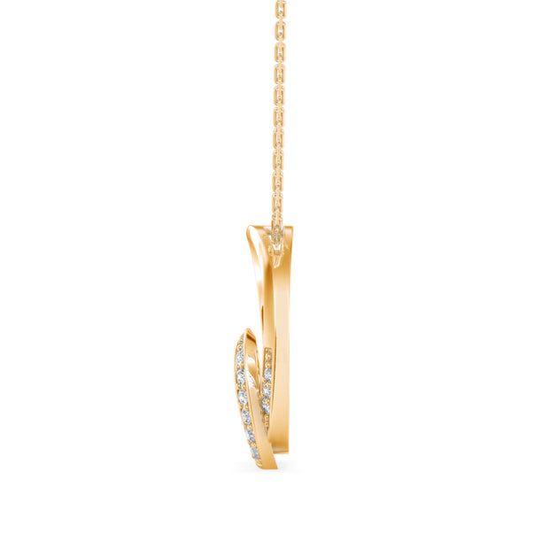 0.09Ct Heart Shape in Circle Lab-Grown Diamond Gold Pendant Necklace