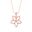 0.19Ct Flower Shape Prong Lab-Grown Diamond Gold Pendant Necklace