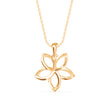 0.19Ct Flower Shape Prong Lab-Grown Diamond Gold Pendant Necklace