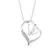 0.07Ct Two Horse Heads Shape Lab-Grown Diamond Gold Pendant Necklace