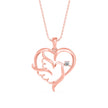 0.06Ct Heart With Bird Wings Design Lab-Grown Diamond Gold Pendant Necklace