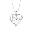 0.06Ct Heart With Bird Wings Design Lab-Grown Diamond Gold Pendant Necklace