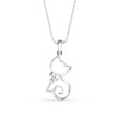 0.02Ct Cat Lovers Design Lab-Grown Diamond Gold Pendant Necklace