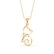0.02Ct Cat Lovers Design Lab-Grown Diamond Gold Pendant Necklace