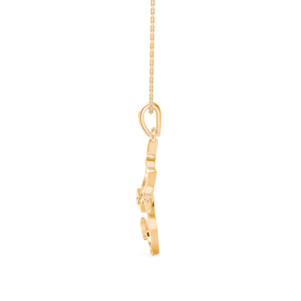 0.02Ct Cat Lovers Design Lab-Grown Diamond Gold Pendant Necklace