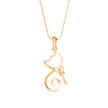 0.02Ct Cat Lovers Design Lab-Grown Diamond Gold Pendant Necklace