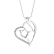 0.14Ct Kitten Heart Style Lab-Grown Diamond Gold Pendant Necklace