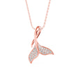 0.16Ct Whale Tail Shape Cluster Lab-Grown Diamond Gold Pendant Necklace