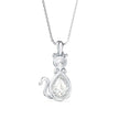 2.00Ct Cat Shape Pear Halo Lab-Grown Diamond Gold Pendant Necklace