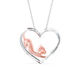 0.20Ct Prowling Cat Heart Shape Lab-Grown Diamond Gold Pendant Necklace