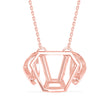 0.10Ct Dog Face Designe Pave Lab-Grown Diamond Gold Pendant Necklace