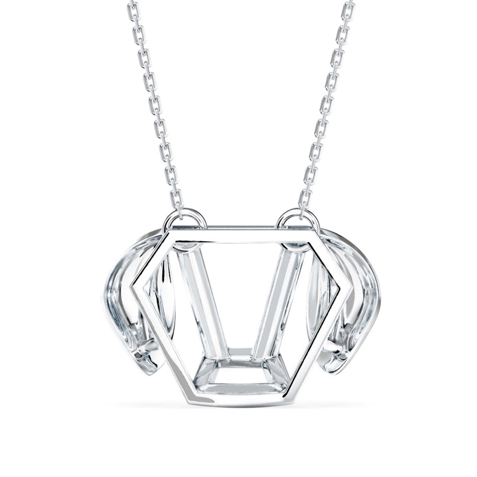 0.10Ct Dog Face Designe Pave Lab-Grown Diamond Gold Pendant Necklace