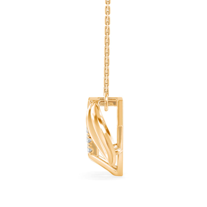 0.10Ct Dog Face Designe Pave Lab-Grown Diamond Gold Pendant Necklace