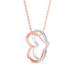 0.19Ct Double Heart Pave Lab-Grown Diamond Gold Pendant Necklace
