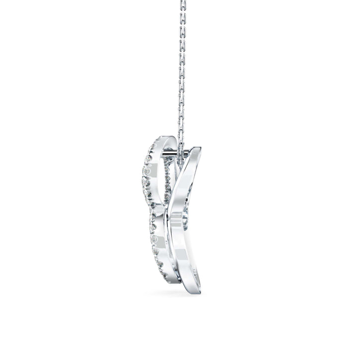 0.19Ct Double Heart Pave Lab-Grown Diamond Gold Pendant Necklace