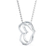 0.19Ct Double Heart Pave Lab-Grown Diamond Gold Pendant Necklace