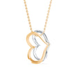 0.19Ct Double Heart Pave Lab-Grown Diamond Gold Pendant Necklace