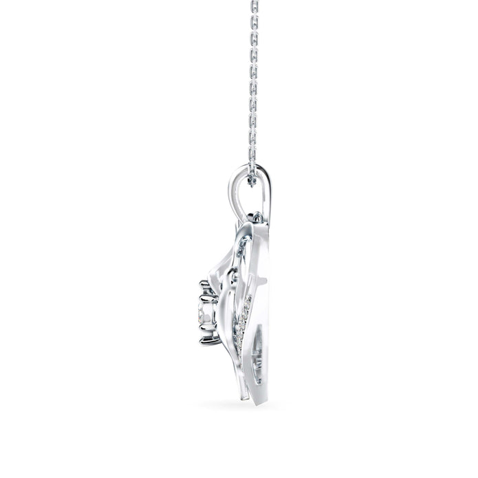 0.16Ct Love Birds Heart Lab-Grown Diamond Gold Pendant Necklace