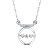 0.14Ct Circle With Three Stone Lab-Grown Diamond Gold Pendant Necklace