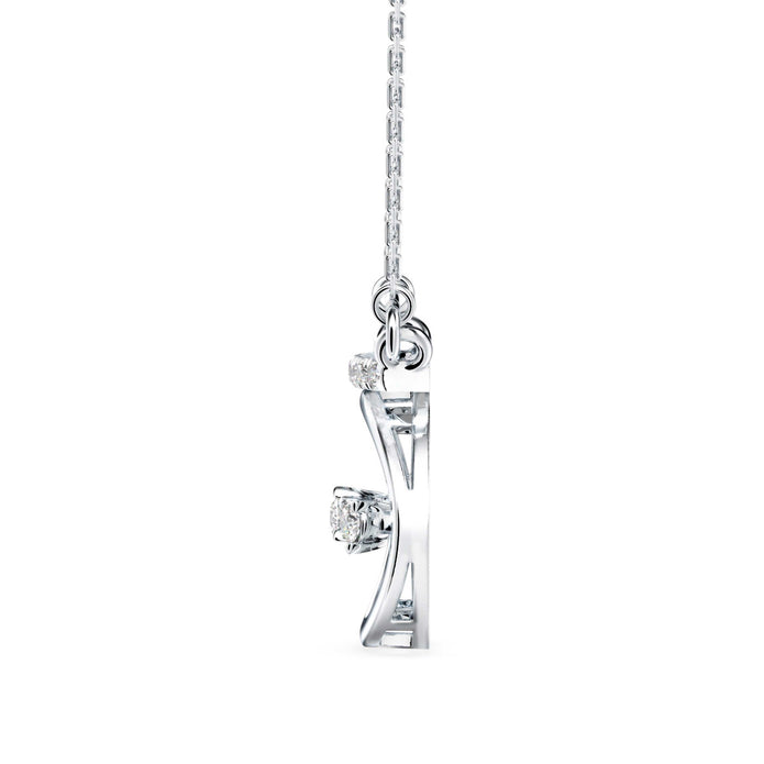 0.14Ct Circle With Three Stone Lab-Grown Diamond Gold Pendant Necklace