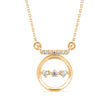 0.14Ct Circle With Three Stone Lab-Grown Diamond Gold Pendant Necklace