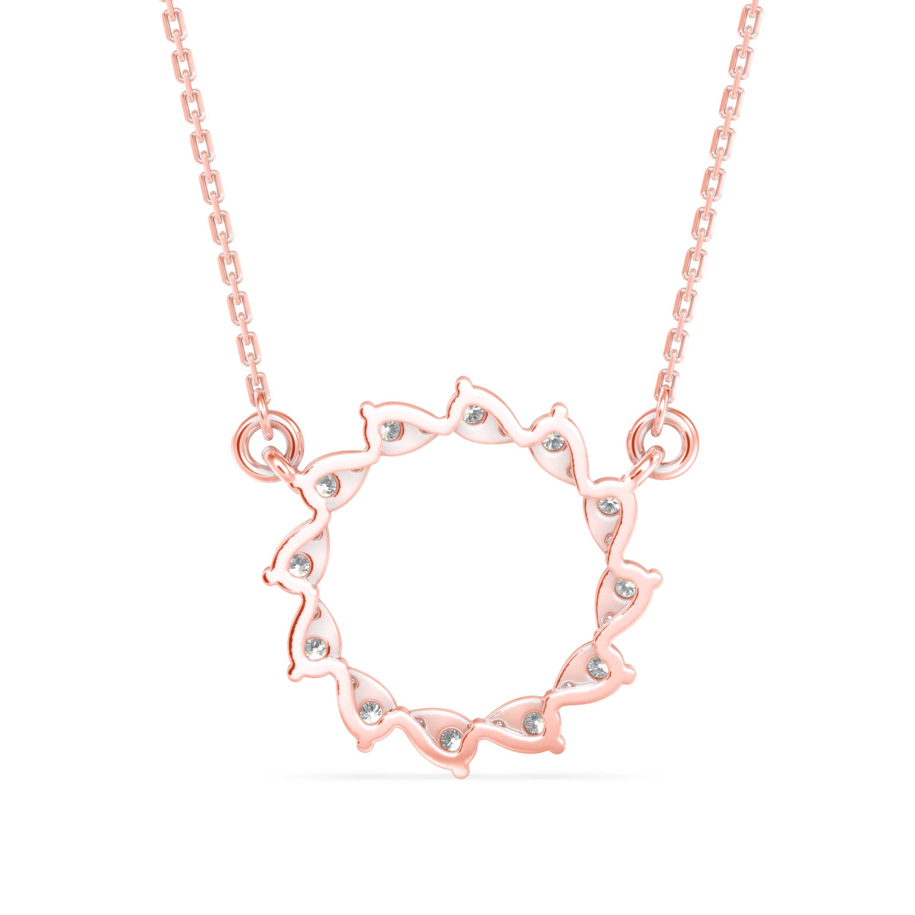 0.39Ct Celestial Circle Design Lab-Grown Diamond Gold Pendant Necklace