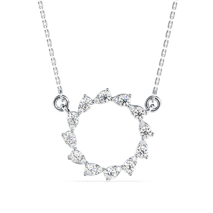 0.39Ct Celestial Circle Design Lab-Grown Diamond Gold Pendant Necklace