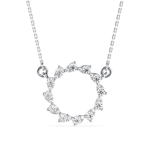 0.39Ct Celestial Circle Design Lab-Grown Diamond Gold Pendant Necklace