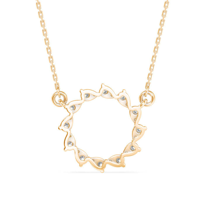 0.39Ct Celestial Circle Design Lab-Grown Diamond Gold Pendant Necklace