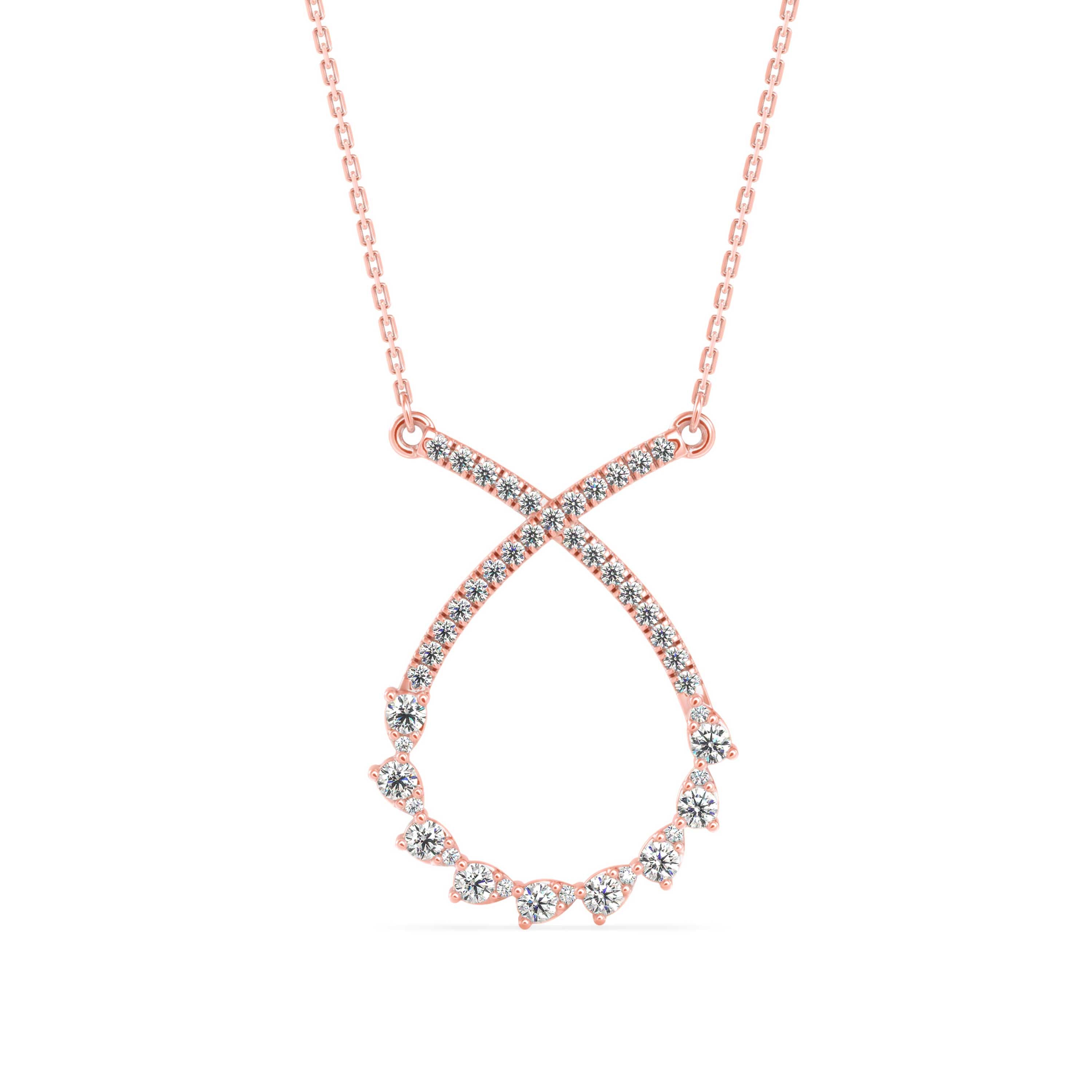 0.45Ct Infinity Style Prong Lab-Grown Diamond Gold Pendant Necklace