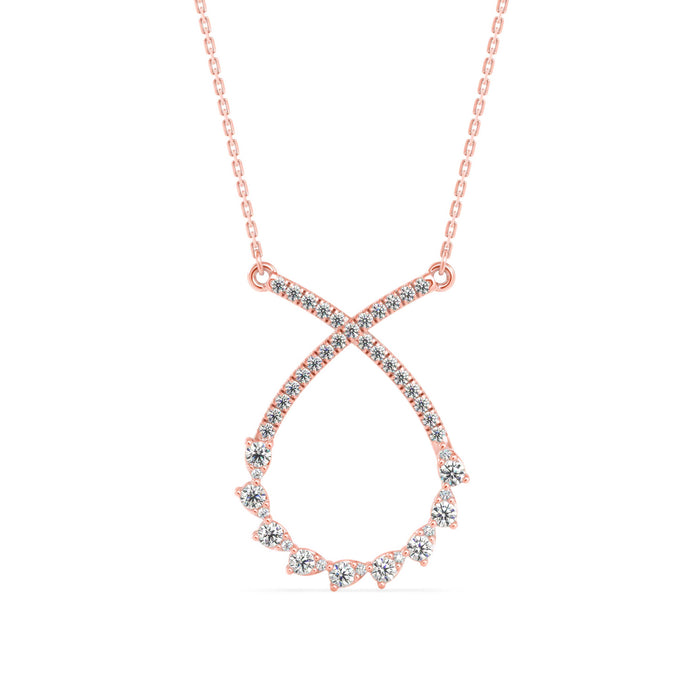 0.45Ct Infinity Style Prong Lab-Grown Diamond Gold Pendant Necklace