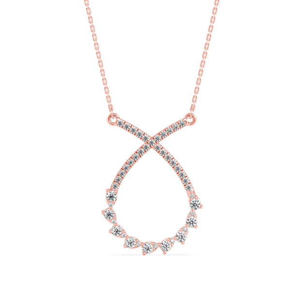 0.45Ct Infinity Style Prong Lab-Grown Diamond Gold Pendant Necklace