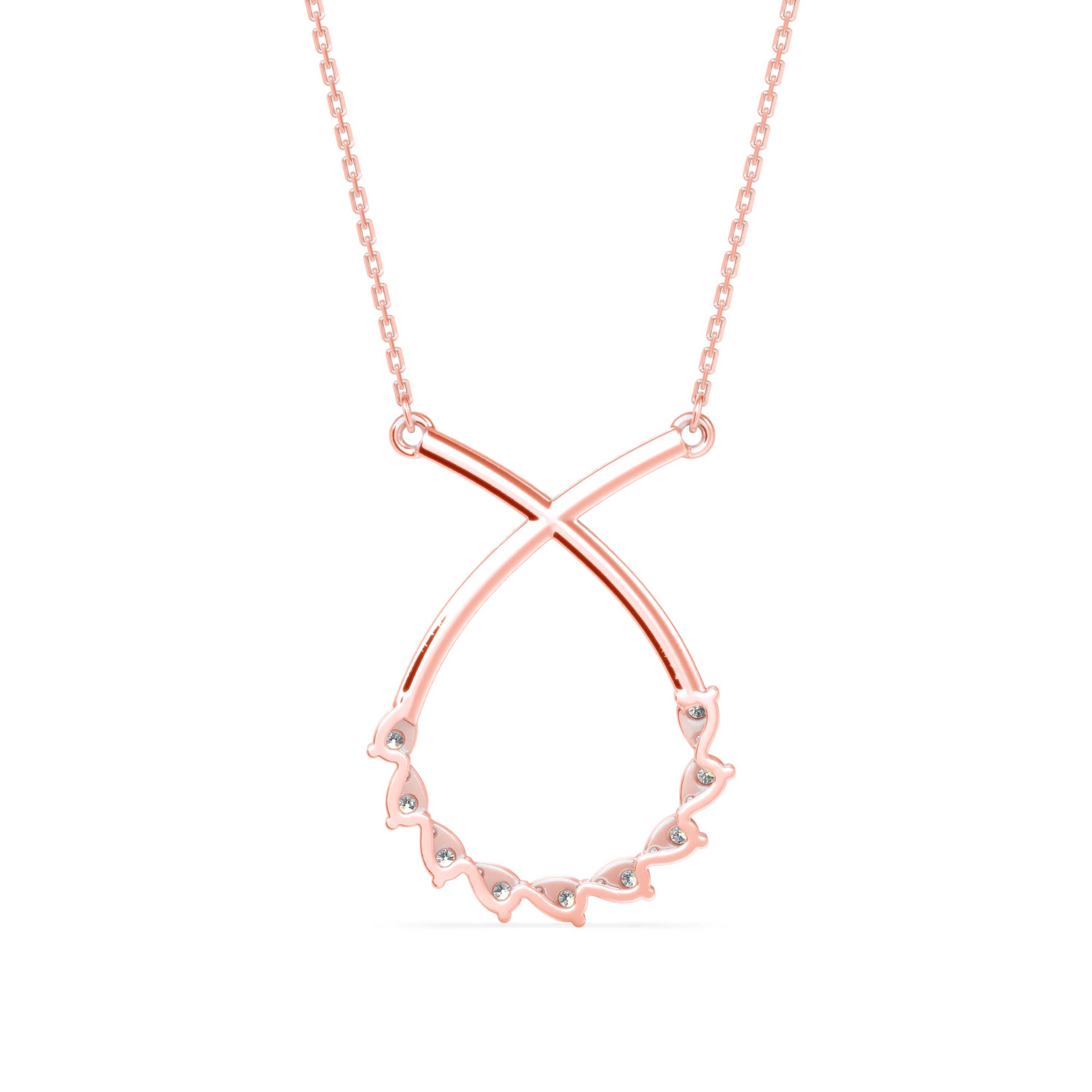 0.45Ct Infinity Style Prong Lab-Grown Diamond Gold Pendant Necklace