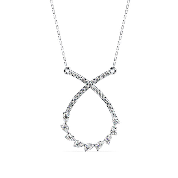0.45Ct Infinity Style Prong Lab-Grown Diamond Gold Pendant Necklace