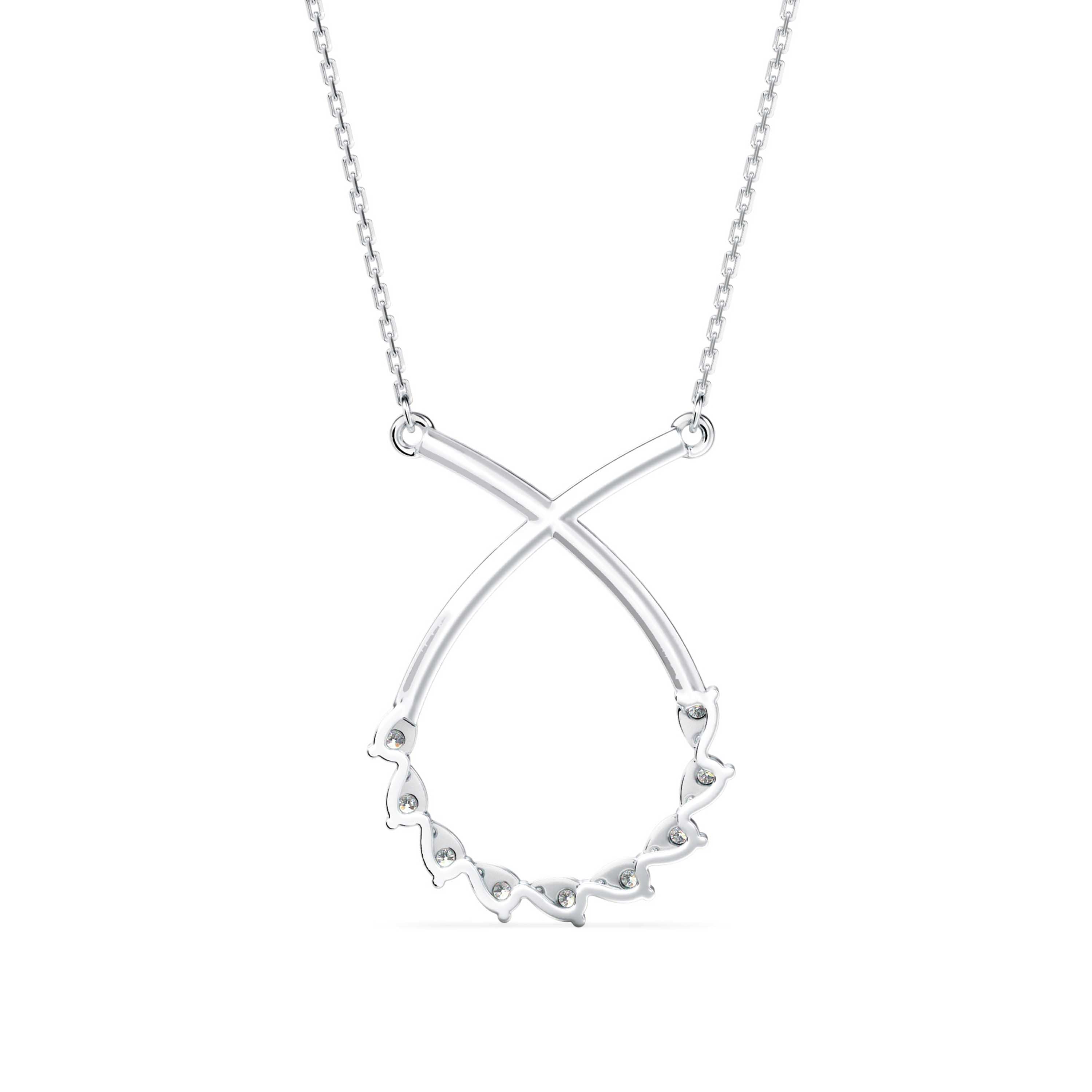 0.45Ct Infinity Style Prong Lab-Grown Diamond Gold Pendant Necklace