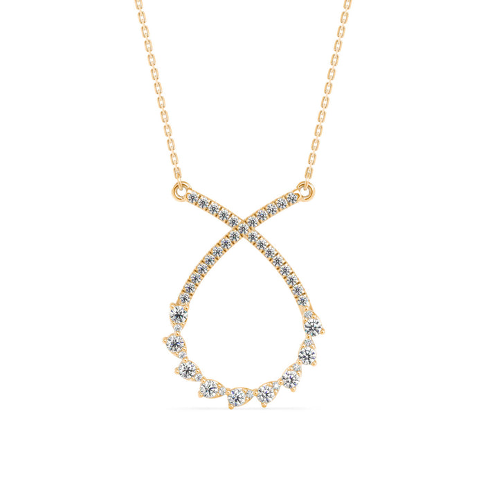 0.45Ct Infinity Style Prong Lab-Grown Diamond Gold Pendant Necklace