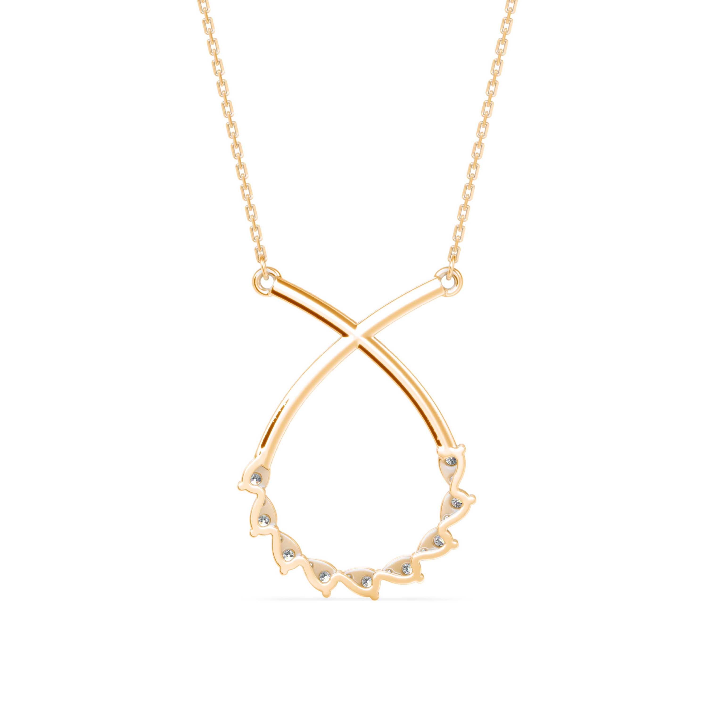 0.45Ct Infinity Style Prong Lab-Grown Diamond Gold Pendant Necklace
