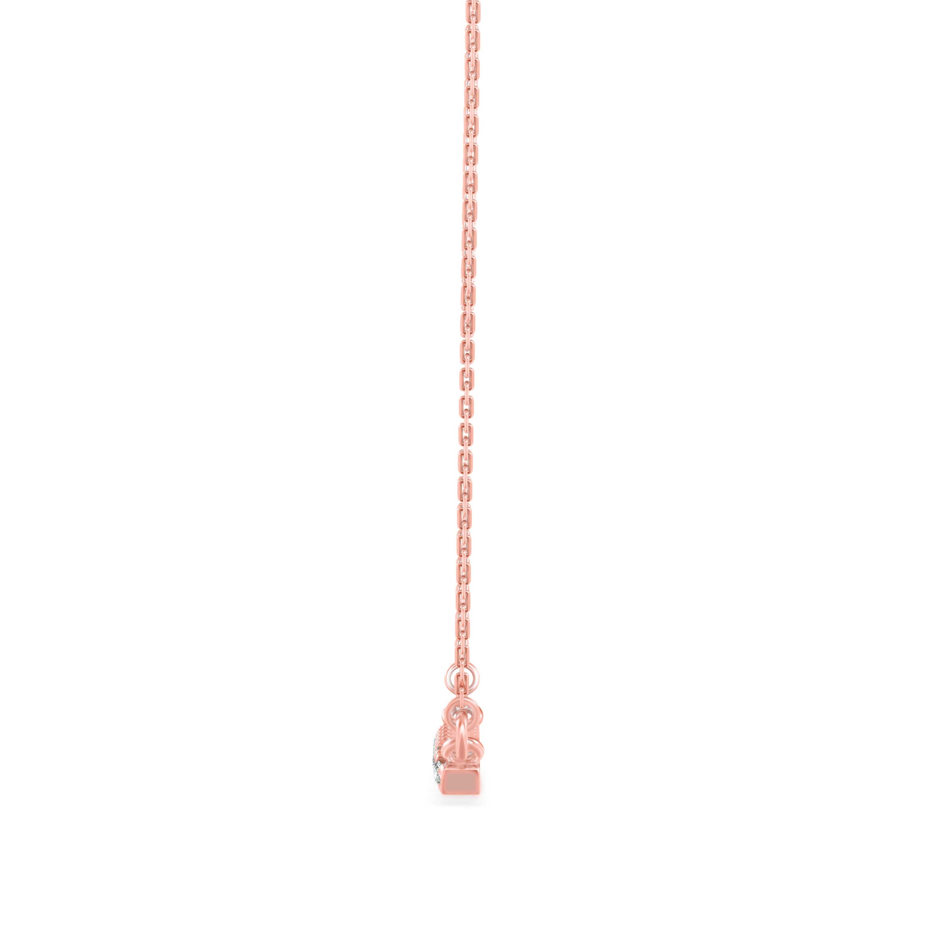0.17Ct Feather Style Pave Lab-Grown Diamond Gold Pendant Necklace