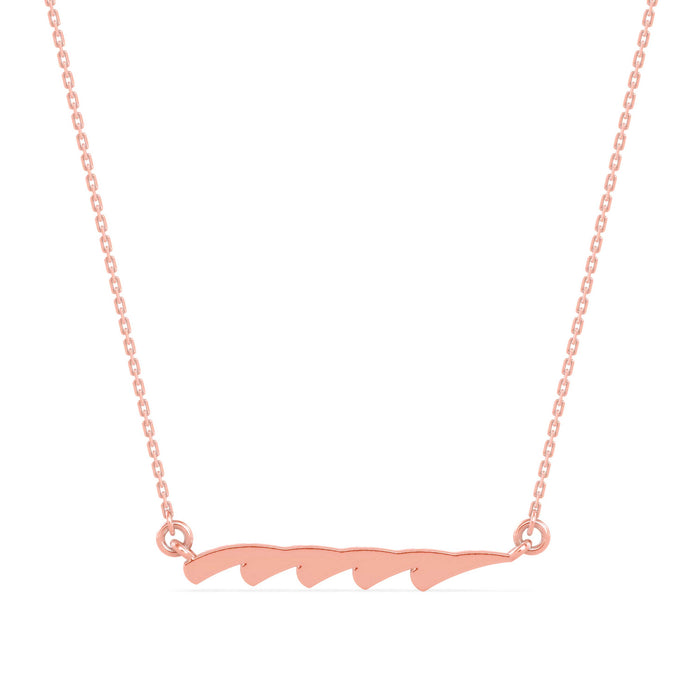 0.17Ct Feather Style Pave Lab-Grown Diamond Gold Pendant Necklace
