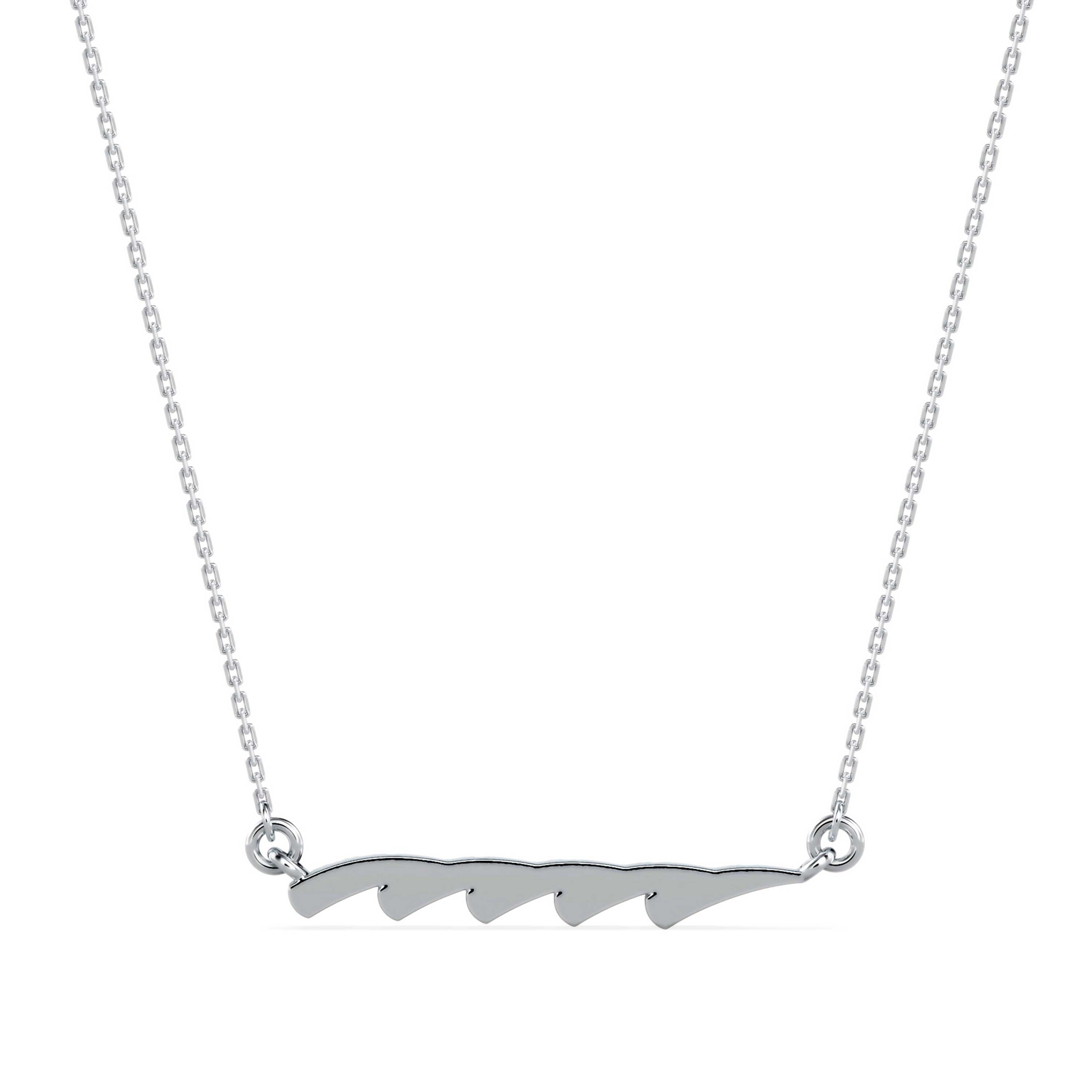 0.17Ct Feather Style Pave Lab-Grown Diamond Gold Pendant Necklace